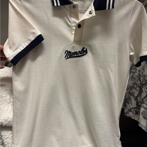 Moncler Kids Polo - White and Navy